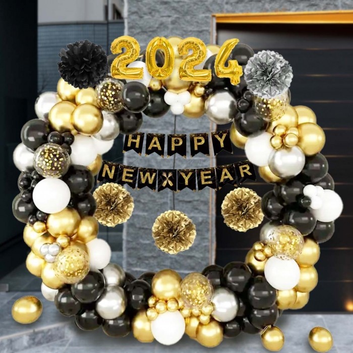 festival decorations Premium Black and Gold New Year Decor